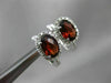 ESTATE 2.11CT DIAMOND & GARNET 14KT WHITE GOLD OVAL HALO FILIGREE HEART EARRINGS