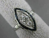 ANTIQUE .75CT OLD MINE DIAMOND SAPPHIRE 18K W GOLD FILIGREE COCKTAIL RING #20411
