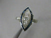 ANTIQUE .75CT OLD MINE DIAMOND SAPPHIRE 18K W GOLD FILIGREE COCKTAIL RING #20411