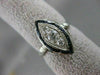 ANTIQUE .75CT OLD MINE DIAMOND SAPPHIRE 18K W GOLD FILIGREE COCKTAIL RING #20411