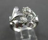 ANTIQUE LARGE 1.26CT OLD MINE ROUND DIAMOND 14KT WHITE GOLD FLOWER RING #21971