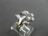 ANTIQUE LARGE 1.26CT OLD MINE ROUND DIAMOND 14KT WHITE GOLD FLOWER RING #21971