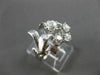 ANTIQUE LARGE 1.26CT OLD MINE ROUND DIAMOND 14KT WHITE GOLD FLOWER RING #21971