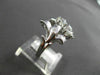 ANTIQUE LARGE 1.26CT OLD MINE ROUND DIAMOND 14KT WHITE GOLD FLOWER RING #21971