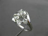 ANTIQUE LARGE 1.26CT OLD MINE ROUND DIAMOND 14KT WHITE GOLD FLOWER RING #21971