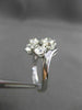 ANTIQUE LARGE 1.26CT OLD MINE ROUND DIAMOND 14KT WHITE GOLD FLOWER RING #21971