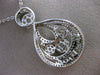 ANTIQUE LARGE 2.60CT DIAMOND 14K WHITE GOLD MILGRAIN FLOWER CLUSTER PENDANT 2075