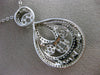 ANTIQUE LARGE 2.60CT DIAMOND 14K WHITE GOLD MILGRAIN FLOWER CLUSTER PENDANT 2075