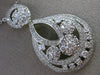 ANTIQUE LARGE 2.60CT DIAMOND 14K WHITE GOLD MILGRAIN FLOWER CLUSTER PENDANT 2075