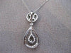ANTIQUE 1.12CT DIAMOND PEAR 14K WHITE GOLD HANGING HALO DROP PENDANT CHAIN #1067