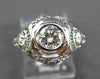 ANTIQUE LARGE .52CT ROUND DIAMOND 18K WHITE GOLD FILIGREE ENGAGEMENT RING #23334