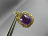 ANTIQUE LARGE 12.20CT DIAMOND & AAA AMETHYST 14K YELLOW GOLD 3D HANGING EARRINGS
