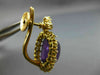 ANTIQUE LARGE 12.20CT DIAMOND & AAA AMETHYST 14K YELLOW GOLD 3D HANGING EARRINGS