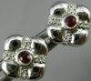 ESTATE .19CT DIAMOND & AAA RUBY 14KT WHITE GOLD 3D FLOWER SQUARE STUD EARRINGS