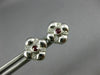ESTATE .19CT DIAMOND & AAA RUBY 14KT WHITE GOLD 3D FLOWER SQUARE STUD EARRINGS