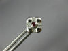 ESTATE .19CT DIAMOND & AAA RUBY 14KT WHITE GOLD 3D FLOWER SQUARE STUD EARRINGS