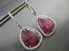 7.46CT DIAMOND & AAA TOURMALINE 14KT WHITE GOLD TEAR DROP HALO HANGING EARRINGS