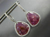 7.46CT DIAMOND & AAA TOURMALINE 14KT WHITE GOLD TEAR DROP HALO HANGING EARRINGS