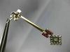 ANTIQUE 1.64CT DIAMOND & AAA RUBY 14KT WHITE GOLD 3D SQUARE HANGING EARRINGS