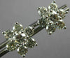 ESTATE LARGE 2.50CT DIAMOND 14KT WHITE GOLD FLOWER STAR SCREW BACK STUD EARRINGS