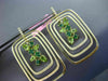 ESTATE 5.64CT DIAMOND & AAA PERIDOT & TSAVORITE 14K YELLOW GOLD HANGING EARRINGS
