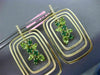 ESTATE 5.64CT DIAMOND & AAA PERIDOT & TSAVORITE 14K YELLOW GOLD HANGING EARRINGS