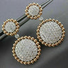 ESTATE LARGE 2.74CT DIAMOND 14KT ROSE GOLD 3D CLUSTER CIRCULAR HANGING EARRINGS