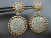 ESTATE LARGE 2.74CT DIAMOND 14KT ROSE GOLD 3D CLUSTER CIRCULAR HANGING EARRINGS