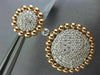 ESTATE LARGE 2.74CT DIAMOND 14KT ROSE GOLD 3D CLUSTER CIRCULAR HANGING EARRINGS