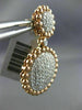 ESTATE LARGE 2.74CT DIAMOND 14KT ROSE GOLD 3D CLUSTER CIRCULAR HANGING EARRINGS