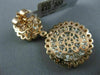 ESTATE LARGE 2.74CT DIAMOND 14KT ROSE GOLD 3D CLUSTER CIRCULAR HANGING EARRINGS