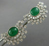 ESTATE LARGE 6.32CT DIAMOND & AAA EMERALD 14K WHITE GOLD SEMI MOON STUD EARRINGS