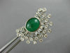 ESTATE LARGE 6.32CT DIAMOND & AAA EMERALD 14K WHITE GOLD SEMI MOON STUD EARRINGS