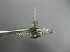 ESTATE LARGE 6.32CT DIAMOND & AAA EMERALD 14K WHITE GOLD SEMI MOON STUD EARRINGS