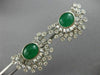 ESTATE LARGE 6.32CT DIAMOND & AAA EMERALD 14K WHITE GOLD SEMI MOON STUD EARRINGS