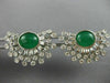ESTATE LARGE 6.32CT DIAMOND & AAA EMERALD 14K WHITE GOLD SEMI MOON STUD EARRINGS