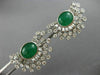 ESTATE LARGE 6.32CT DIAMOND & AAA EMERALD 14K WHITE GOLD SEMI MOON STUD EARRINGS