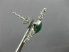 ESTATE LARGE 6.32CT DIAMOND & AAA EMERALD 14K WHITE GOLD SEMI MOON STUD EARRINGS