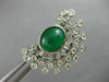 ESTATE LARGE 6.32CT DIAMOND & AAA EMERALD 14K WHITE GOLD SEMI MOON STUD EARRINGS