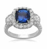 EGL CERTIFIED 4.95CT DIAMOND & AAA SAPPHIRE 18KT WHITE GOLD HALO ENGAGEMENT RING