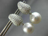 LARGE 2.50CT DIAMOND & AAA SOUTH SEA PEARLS 18K WHITE GOLD PAVE HANGING EARRINGS