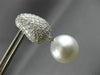 LARGE 2.50CT DIAMOND & AAA SOUTH SEA PEARLS 18K WHITE GOLD PAVE HANGING EARRINGS