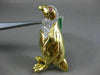 ANTIQUE EXTRA LARGE 1.52CT DIAMOND & AAA RUBY 18K YELLOW GOLD PENGUIN BROOCH PIN
