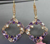 8.60CT DIAMOND & AAA AMETHYST PINK QUARTZ 14KT ROSE GOLD ETOILE HANGING EARRINGS