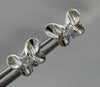 ANTIQUE .16CT DIAMOND BUTTERFLY 3D 18KT WHITE GOLD EARRINGS ELEGANT!! #1780