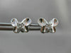 ANTIQUE .16CT DIAMOND BUTTERFLY 3D 18KT WHITE GOLD EARRINGS ELEGANT!! #1780
