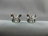 ANTIQUE .16CT DIAMOND BUTTERFLY 3D 18KT WHITE GOLD EARRINGS ELEGANT!! #1780