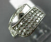 ESTATE WIDE .75CT DIAMOND 14KT WHITE GOLD 3D CLASSIC MULTI ROW ZIGZAG FUN RING