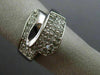 ESTATE WIDE .75CT DIAMOND 14KT WHITE GOLD 3D CLASSIC MULTI ROW ZIGZAG FUN RING
