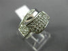 ESTATE WIDE .75CT DIAMOND 14KT WHITE GOLD 3D CLASSIC MULTI ROW ZIGZAG FUN RING